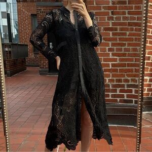 Valentino Black Lace Maxi Dress